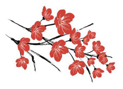 Red Cherry Blossom Tattoo Sample